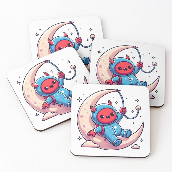 Item preview, Kawaii Buoyant Demon: Wearing A Space-Themed Jumpsuit designed and sold by CanvasCutie.