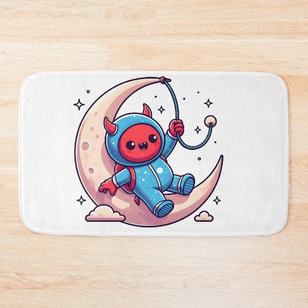 Item preview, Kawaii Buoyant Demon: Wearing A Space-Themed Jumpsuit designed and sold by CanvasCutie.