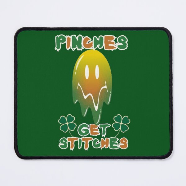 Item preview, Unisex Pinches Get Stitches Green Melting Smiley Face Saint Patricks Day Trendy Slogan Gift Idea designed and sold by EYE ILLUSTRATE GRAPHICS.