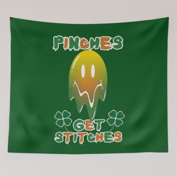 Item preview, Unisex Pinches Get Stitches Green Melting Smiley Face Saint Patricks Day Trendy Slogan Gift Idea designed and sold by EYE ILLUSTRATE  GRAPHICS.