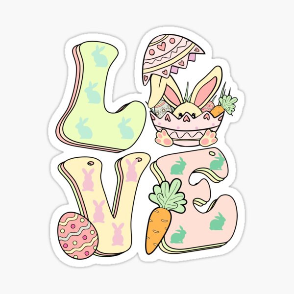 Item preview, Love Easter Rabbit  Happy Easter Vibes  designed and sold by BotunPeony.