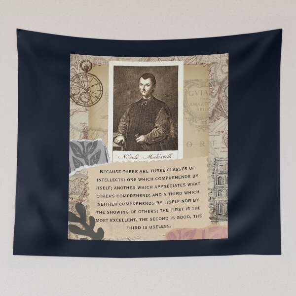 Item preview, Niccolò Machiavelli portrait and quote: Niccolò Machiavelli portrait and quote: “Because there are three classes of intellects... designed and sold by artbleed.