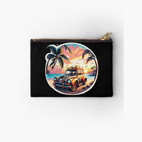 Item preview, Palm Tree Surfer Car By the Ocean designed and sold by NautiChic.