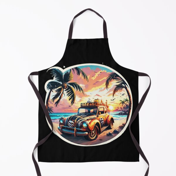 Item preview, Palm Tree Surfer Car By the Ocean designed and sold by NautiChic.