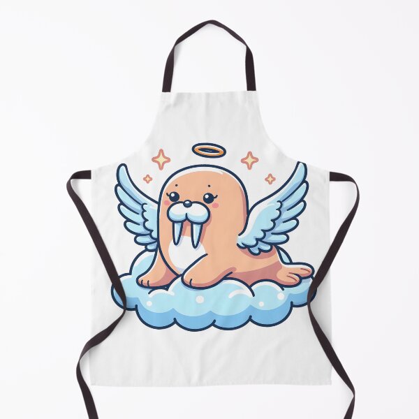 Item preview, Kawaii Walrus With Angel Wings Sitting On A Cloud designed and sold by CanvasCutie.