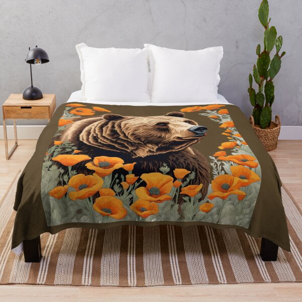 Item preview, Extinct Bear Of California Amongst Poppies designed and sold by taiche.