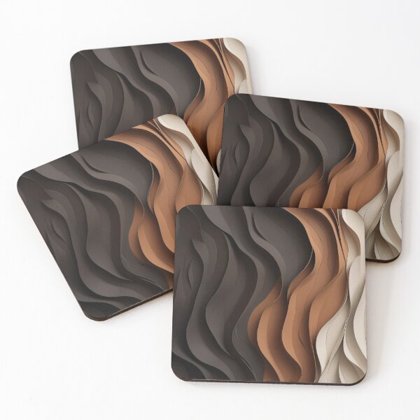 Item preview, Earthy Toned Abstract Fluid Waves Art Print designed and sold by EcoArtLab.