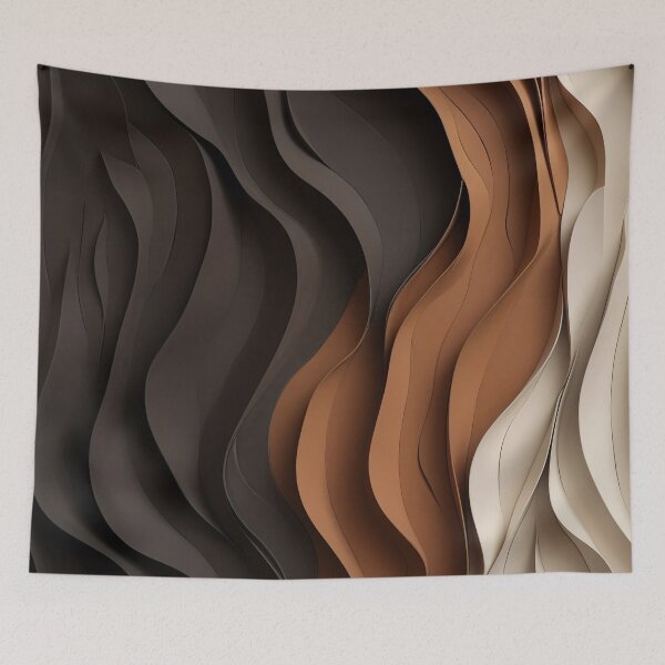Item preview, Earthy Toned Abstract Fluid Waves Art Print designed and sold by EcoArtLab.