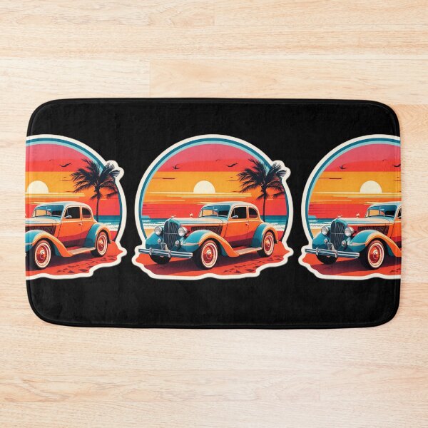 Item preview, Retro Car by the Ocean at Sunset designed and sold by NautiChic.