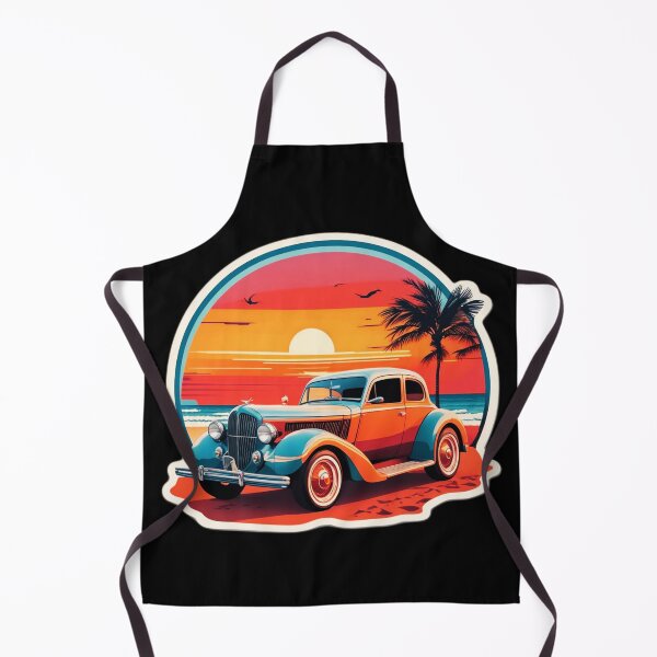Item preview, Retro Car by the Ocean at Sunset designed and sold by NautiChic.