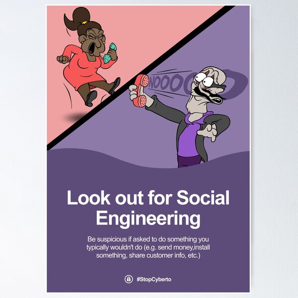 Item preview, Stop Cyberto - Look out for social engineering designed and sold by Usecure.