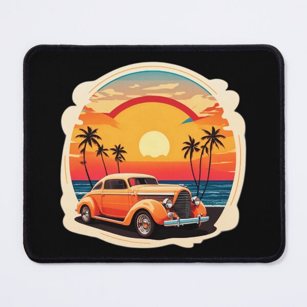Item preview, Vintage Car by the Ocean at Sunset designed and sold by NautiChic.