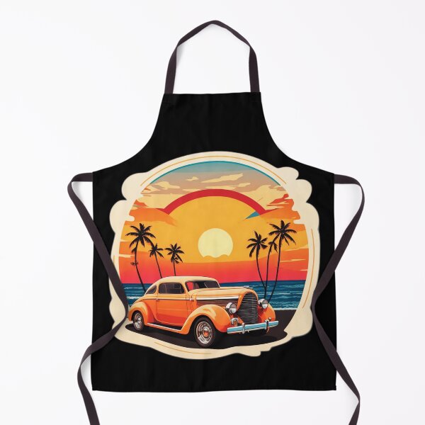 Item preview, Vintage Car by the Ocean at Sunset designed and sold by NautiChic.