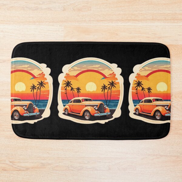 Item preview, Vintage Car by the Ocean at Sunset designed and sold by NautiChic.