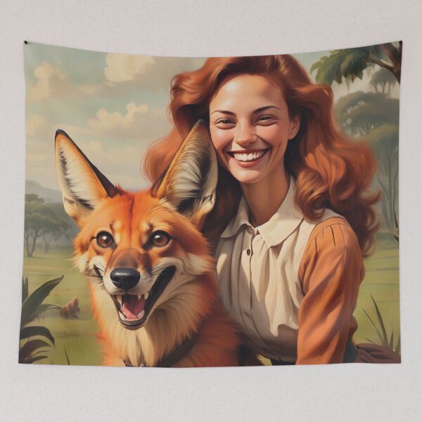 Item preview, Woman And Maned Wolf designed and sold by Gabriela McDaniel.