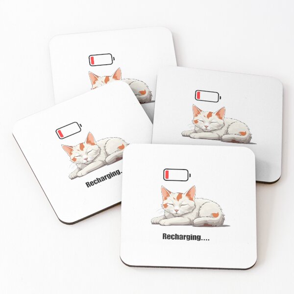 Item preview, Sleepy cat recharging with cat nap designed and sold by PetPeeveDesigns.