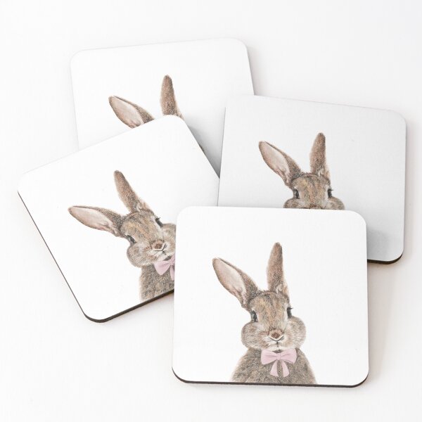 Item preview, Happy Easter cute bunny rabbit with pink bow  designed and sold by OliveOilstudio.