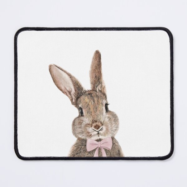 Item preview, Happy Easter cute bunny rabbit with pink bow designed and sold by OliveOilstudio.