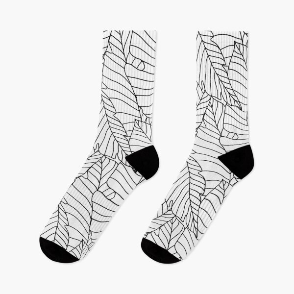 Item preview, Line Art Leaves - Black and White designed and sold by latheandquill.