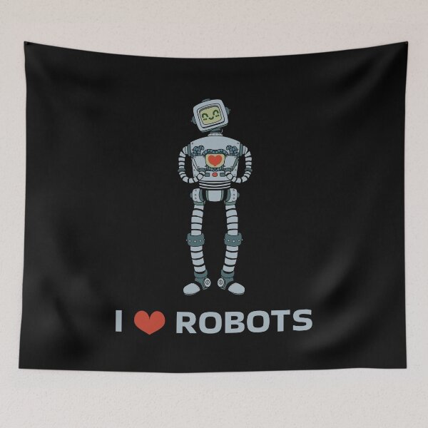 Aperçu de l'œuvre I Love Robots Robot Heart Robotics créée et vendue par MooonTees.