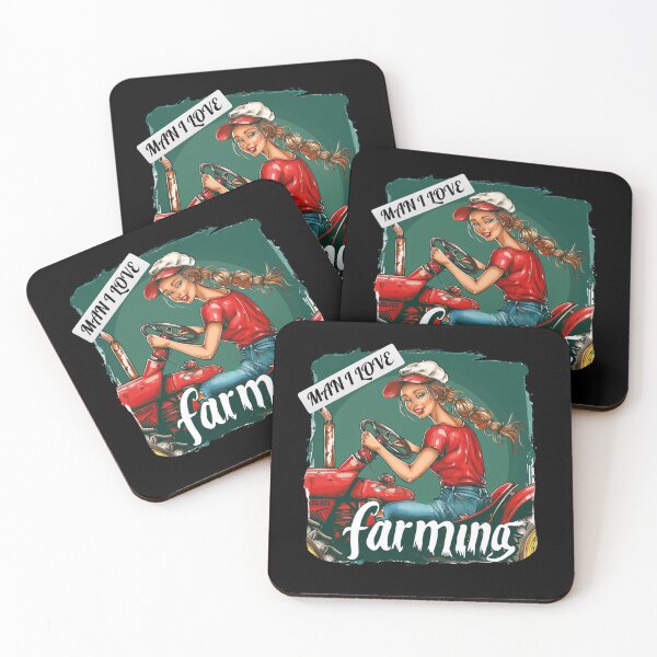 Item preview, Man I Love Farming: Beautiful Girl on Tractor Shirt Design designed and sold by zax454.