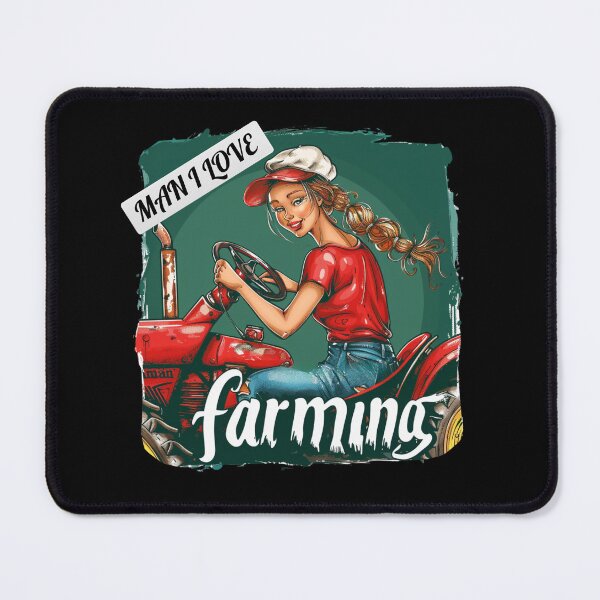 Item preview, Man I Love Farming: Beautiful Girl on Tractor Shirt Design designed and sold by zax454.
