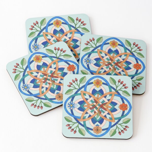 Item preview, Another celtic knot and flowers designed and sold by Mustela erminea.