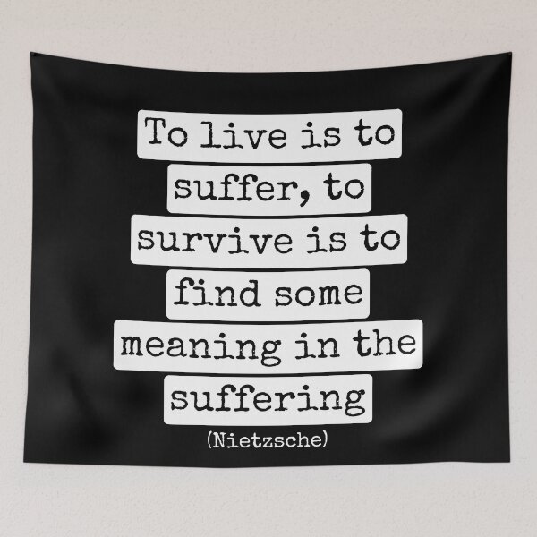 Item preview, Nietzsche Suffering Quote - Philosophical Life Meaning quote Art designed and sold by Unitepeople.