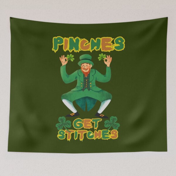 Item preview, Colorful Unisex Pinches Get Stitches Funny Dancing Leprechaun St Patricks Day Gift Idea designed and sold by EYE ILLUSTRATE  GRAPHICS.