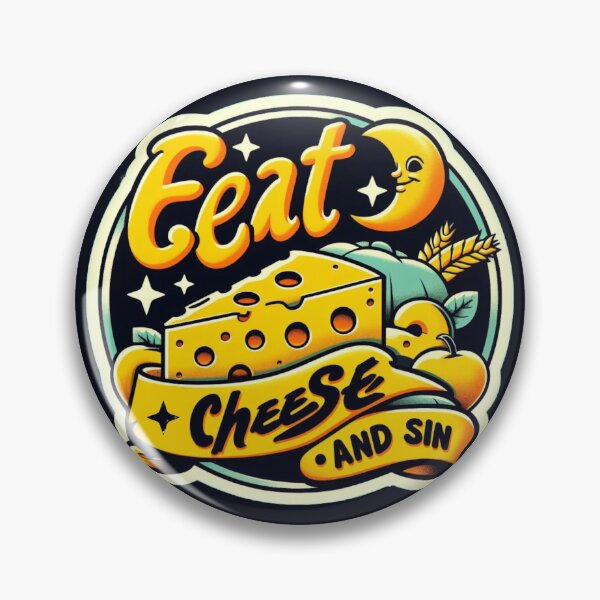 Item preview, Eat Cheese and Sin: A Cheesylicious Journey in Vibrant Yellow, Orange, and Brown designed and sold by SplashTastic.