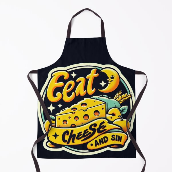 Item preview, Eat Cheese and Sin: A Cheesylicious Journey in Vibrant Yellow, Orange, and Brown designed and sold by SplashTastic.