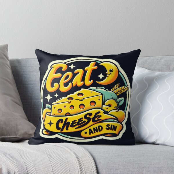 Item preview, Eat Cheese and Sin: A Cheesylicious Journey in Vibrant Yellow, Orange, and Brown designed and sold by SplashTastic.