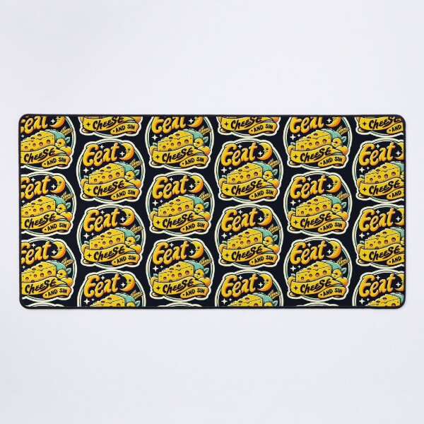 Item preview, Eat Cheese and Sin: A Cheesylicious Journey in Vibrant Yellow, Orange, and Brown designed and sold by SplashTastic.
