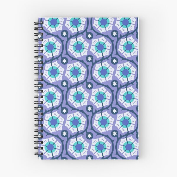 Item preview, KF 0214 C - Vintage Retro Flowers on Thorny Vines 70s Pattern in Purple Cyan designed and sold by KhakiFinch.