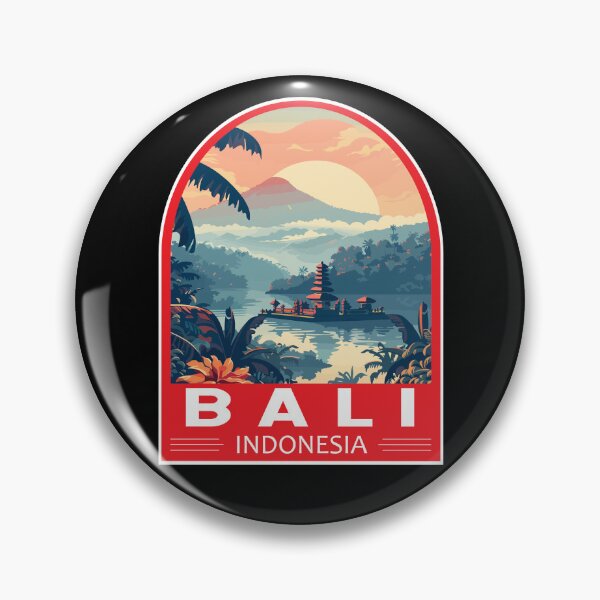Artikelvorschau, Bali Indonesien Reisekunst-Emblem entworfen und verkauft von KrisSidDesigns.