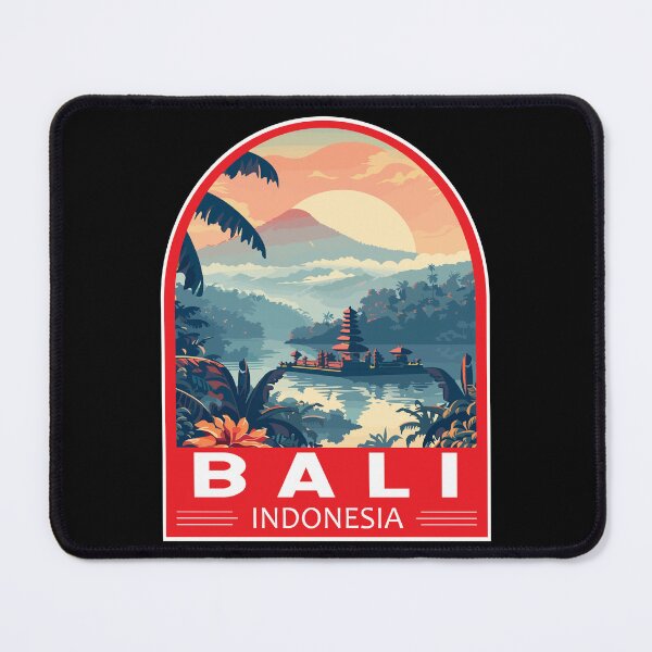 Item preview, Bali Indonesia Travel Art Emblem designed and sold by KrisSidDesigns.