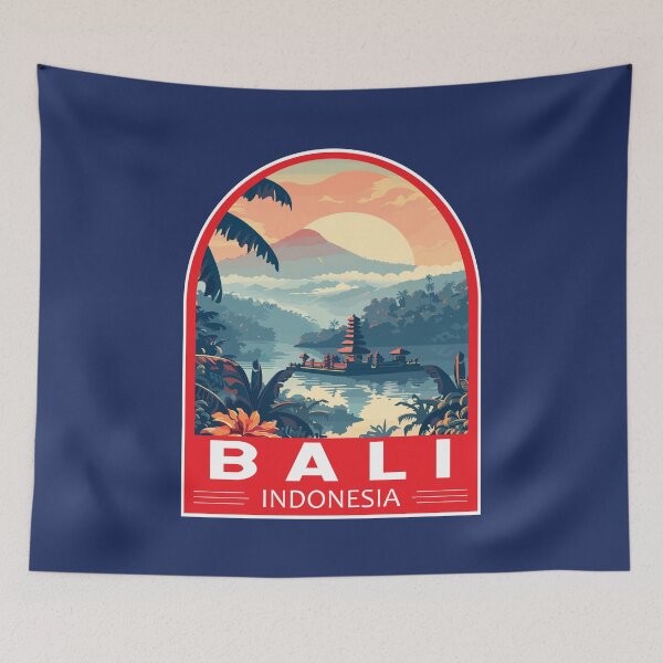 Item preview, Bali Indonesia Travel Art Emblem designed and sold by KrisSidDesigns.