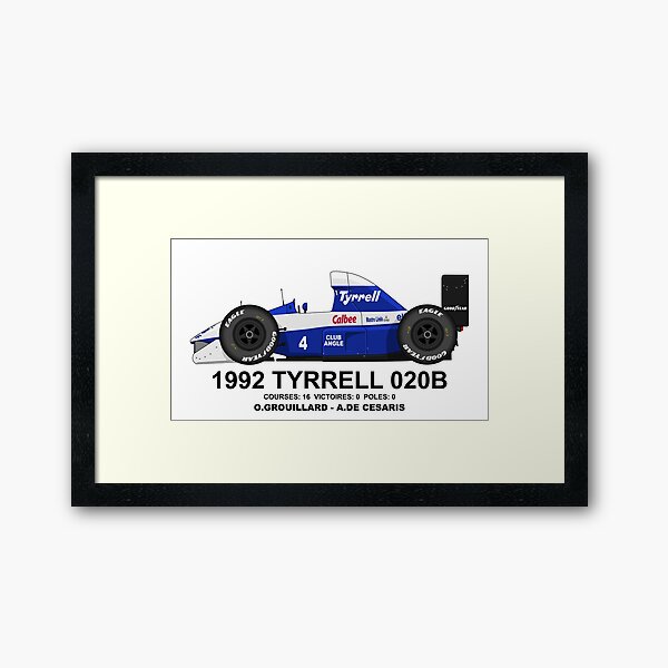 Philippe Streiff Tyrrell F1 Framed Art Print By Glineur Redbubble