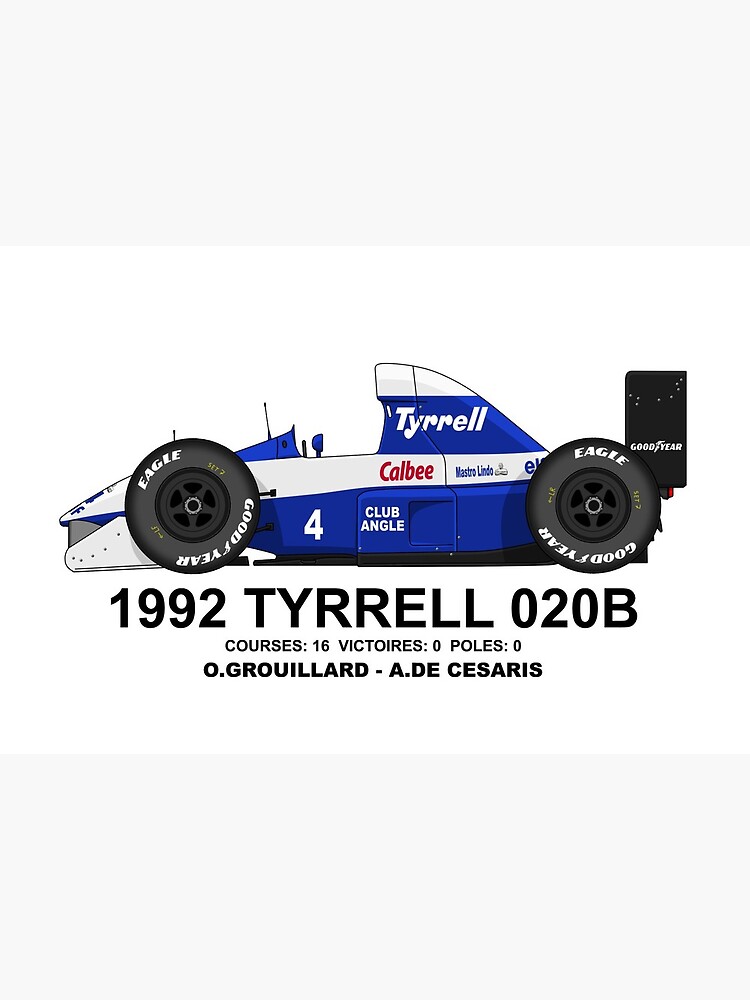 Tyrrell 0b 1992 Art Board Print By F1cartoon Redbubble