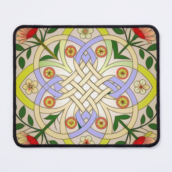 Item preview, Knotwork and flowers - version with background designed and sold by Mustela erminea.