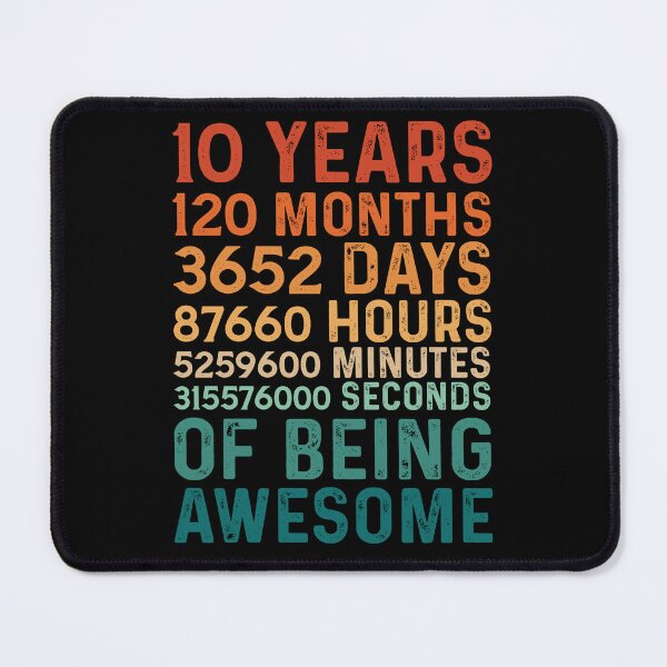 Item preview, Retro 10 Years 120 Months Of Being Awesome, 10th Birthday Boys Girls designed and sold by GPODdesign.