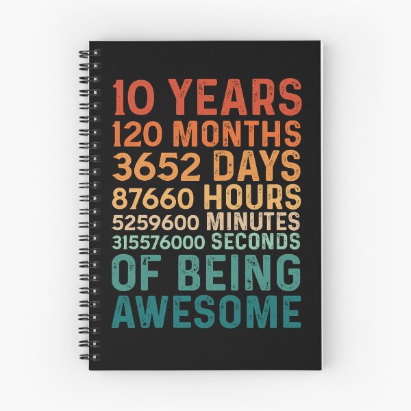Item preview, Retro 10 Years 120 Months Of Being Awesome, 10th Birthday Boys Girls designed and sold by GPODdesign.