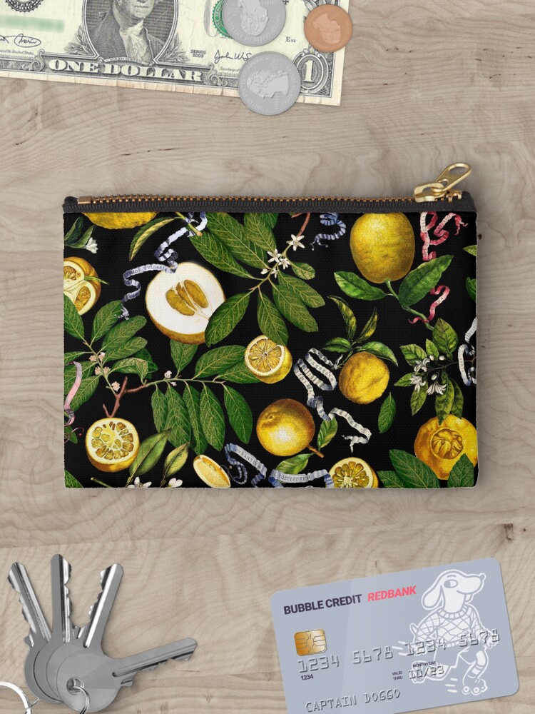 Thumbnail 3 of 4, Zipper Pouch, Lemon Tree - Black designed and sold by fifikoussout.
