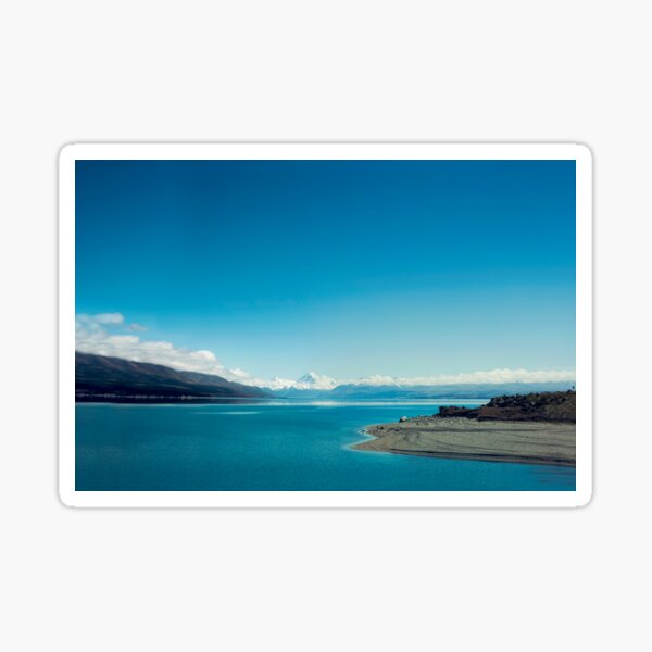 Blue & snowy landscape Sticker