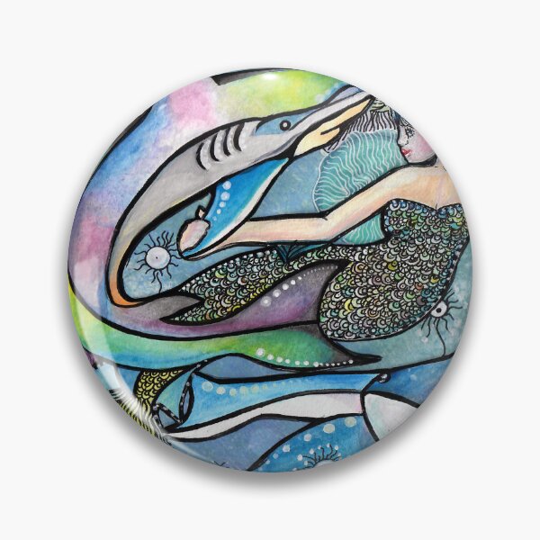 Item preview, Mermaid With Sharks designed and sold by ArtByBeatriz.