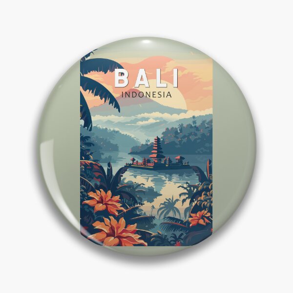Item preview, Bali Indonesia Travel Art Vintage designed and sold by KrisSidDesigns.