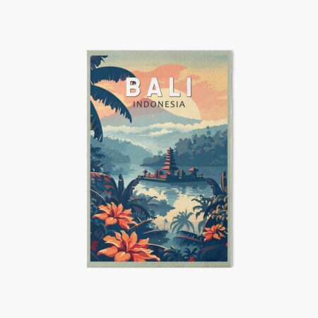 Vista previa del artículo con la obra «Bali Indonesia Viajes Arte Vintage», diseñado y vendido por KrisSidDesigns.