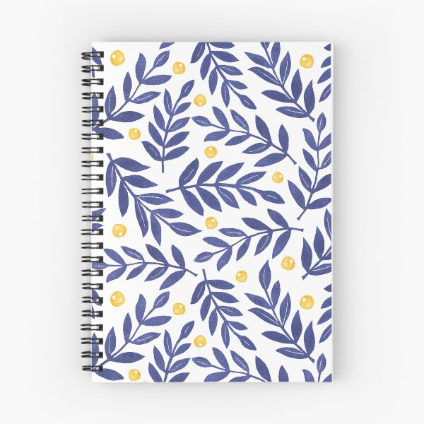 Item preview, Lino print leaves blue yellow designed and sold by Colorblizz.