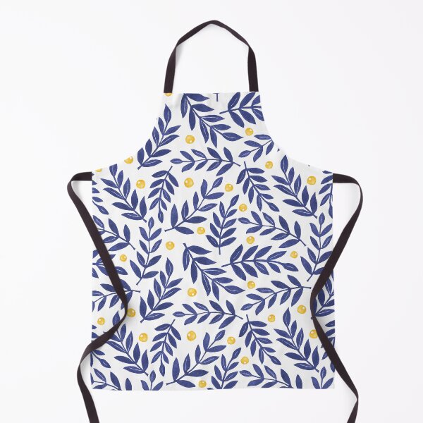 Item preview, Lino print leaves blue yellow designed and sold by Colorblizz.
