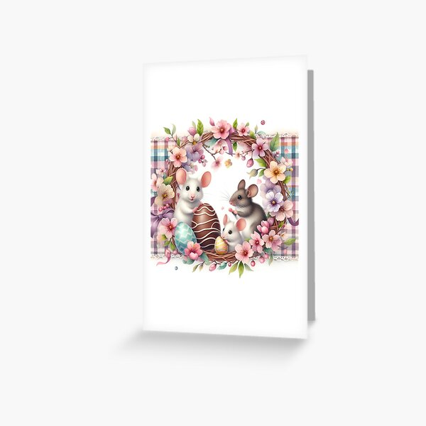 Animals celebrate Easter - The Mice Greeting Card